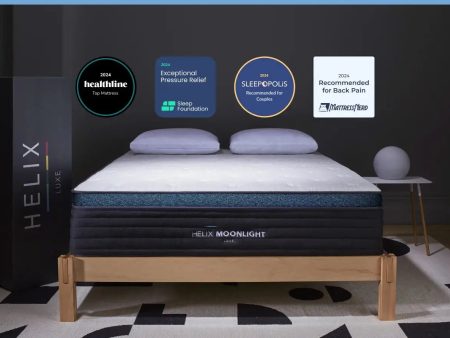 Helix™ Moonlight Luxe 13.5” Mattress, Optional GlacioTex™ Cooling Pillowtop (Soft, Back & Stomach Sleeper) For Cheap