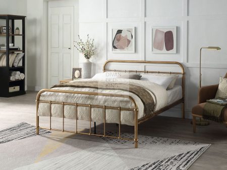 Regent Antique Brass Metal Hospital Style Bed Frame Cheap