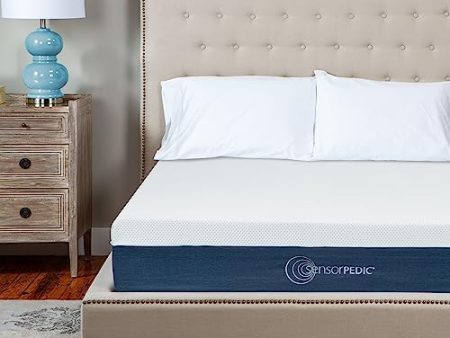 SensorPEDIC 10-Inch Full Mattress, iCOOL Tech and Cooling Gel infused Medium Plush Memory Foam Mattress, CertiPUR-US Certified, Bed-in-a-box, Fiber Glass Free , White, Full Size (75 L x 54 W x 10 H) For Discount