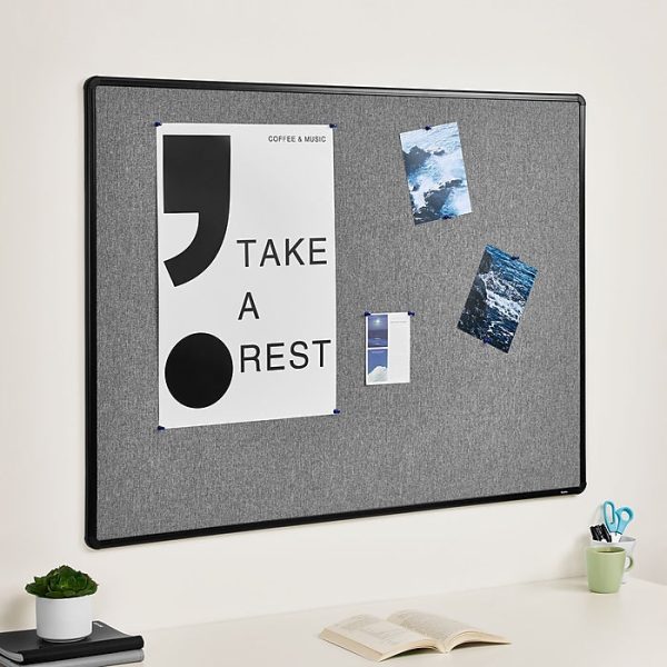 Staples Fabric Bulletin Board, Black Frame, 4  x 3  Supply