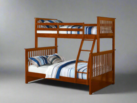 Wood Bunk Bed Twin over Double Converts to 2 Beds Honey Golden Wooden Colour Supply