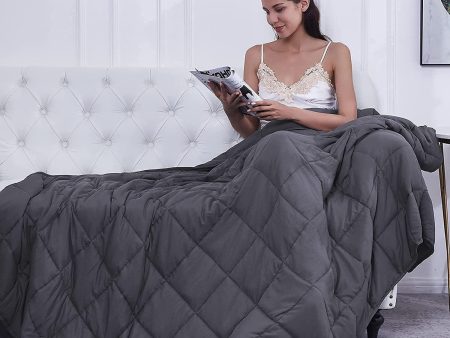 Health Comfort Weighted Blanket - Grey - 15lbs or 25lbs Queen or 3 4 Size Online Hot Sale