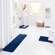 Genteele Memory Foam Toilet Bathroom Rugs, Contour Toilet Mat, Non Slip, Machine Washable, Absorbent, Super Cozy Velvet Bathroom Toilet Carpet (20 inches X 24 inches, White) on Sale