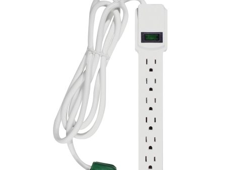 GoGreen Power Surge Protector 6-in-1 Outlets 6 FT White Fashion