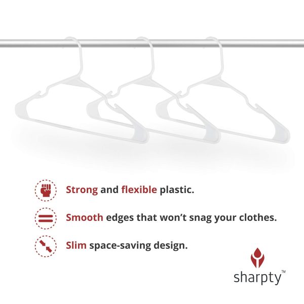 Sharpty White Plastic Hangers | Plastic Clothes Hangers For Discount