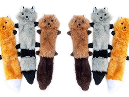 ZippyPaws Skinny Peltz No Stuffing Squeaky Plush Dog Toy, Small (6 Pack) Online now