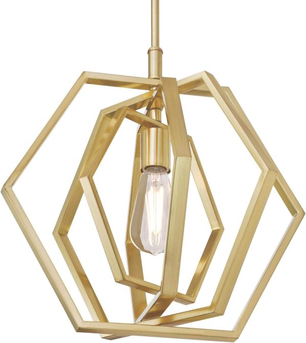 Champagne Finish Holly One-Light Indoor Pendant, 15-Inch Online now