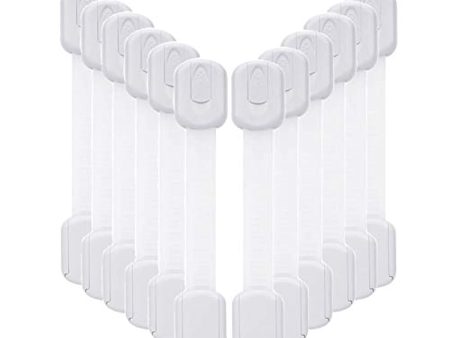 VKANIA 12 Pack Baby Proofing Cabinet Strap Locks - Kids Proof Kit - Child Safety Drawer Cupboard Oven Refrigerator Adhesive Locks Fashion