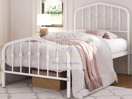 Gatsby White Kids 3ft Single Metal Bed Frame Online Sale