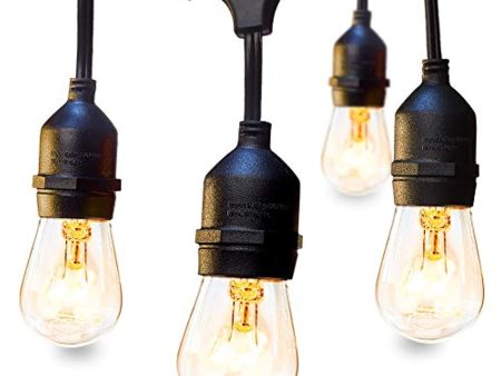 ADDLON 48 FT Outdoor String Lights Commercial Grade Weatherproof Strand Edison Vintage Bulbs 15 Hanging Sockets, UL Listed Heavy-Duty Decorative Cafe Patio Lights for Bistro Garden Sale