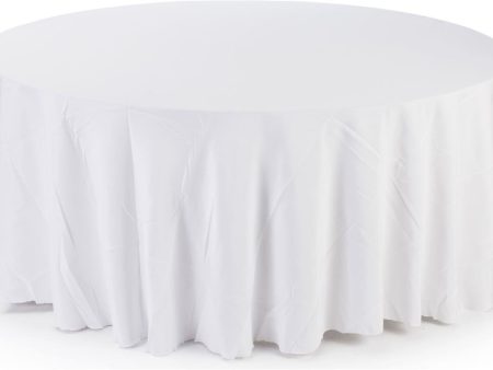 12 Pack 84  ROUND Table Cover Premium Plastic Tablecloth for any Party or Event (White) on Sale