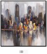 PLLP Modern Minimalist Abstract City Painting, Triple Living Room Sofa Background Wall Decoration Painting, Dining Room Bedroom Wall Painting Online Sale