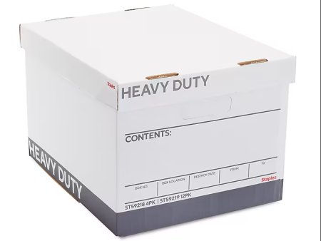 Staples Heavy Duty File Box, Lift Off Lid, Letter Legal, 12 Carton Cheap