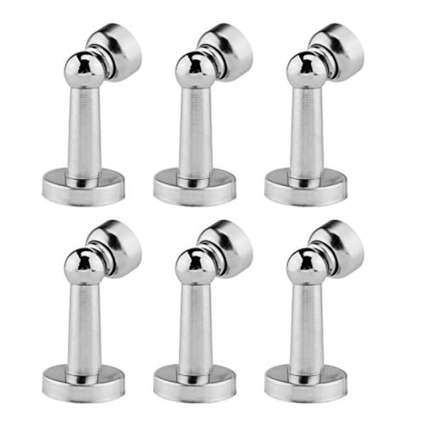 6 Pack Magnetic Door Stop, Stainless Steel Door Stopper in Brushed Nickel, Magnetic Door Catch Holder for Wall or Floor Mount with Screws Hold Your Door Open by Beautygrowing Fashion