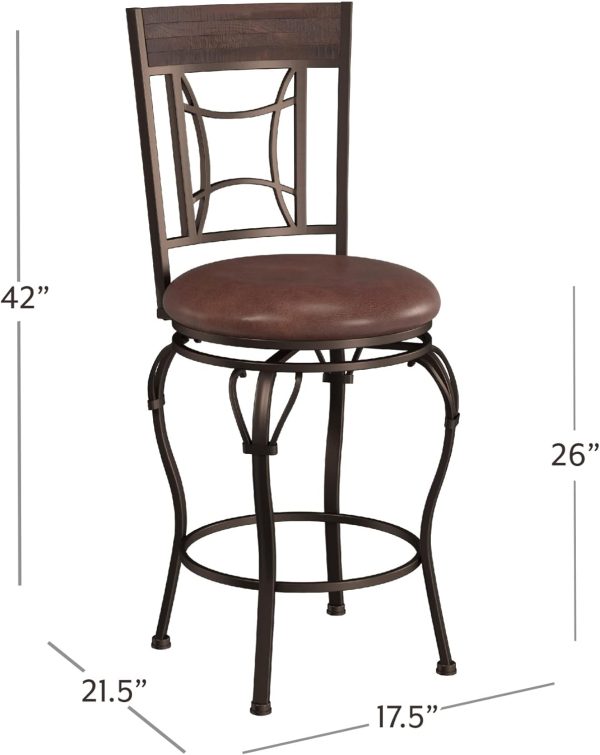 Granada Swivel Metal Counter Stool, 26  High For Discount