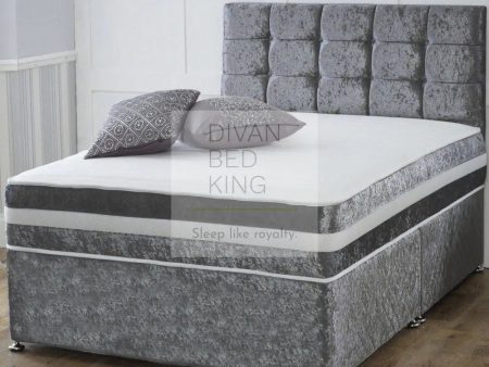 Darius House Crushed Velvet Divan Set with Memory Foam Mattress Online Hot Sale