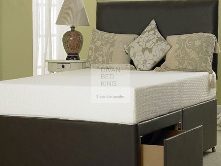 Hilliard Leather Divan Bed with Spring Memory Foam Mattress For Sale