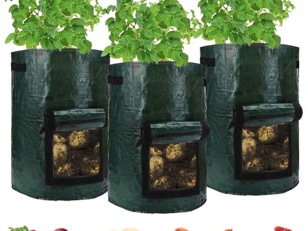 Allstar Innovations 10 Gallon Plant Grow Bags-6 Packs, Fabric Grow Pots for Strawberry Potato Tomato Carrot & Other Vegetable, Heavy Duty Thickened Garden Growing Bags with Window and Handles (Dark Green) Online Hot Sale