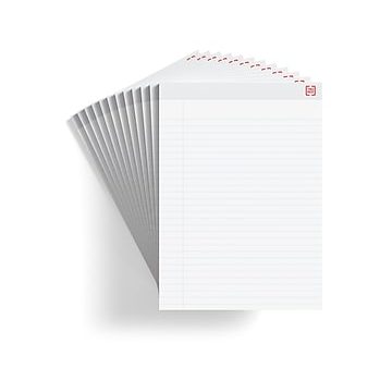 Staples Notepads, 8.5  X 11.75 , Wide Ruled, White, 50 Sheets Pad, 12 Count For Cheap