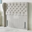 Aryana Wing Luxury Ottoman Divan Bed with Winged Floor Standing Headboard Option Supply