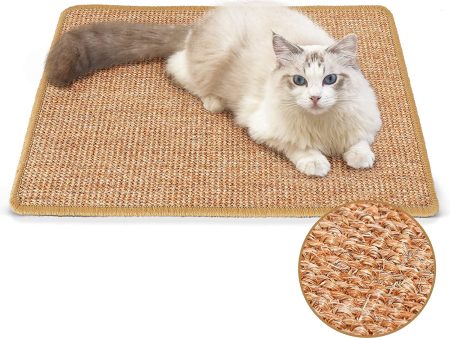 FUKUMARU Cat Scratcher Mat, 23.6 X 15.7 Inch Natural Sisal Cat Scratch Mats, Horizontal Cat Floor Scratching Pad Rug, Protect Carpets and Sofas Online now