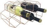 RiteSune Wine Rack Countertop, 9 Bottle Honeycomb Modern Tabletop Wine Bottle Holder for Wine Storage For Sale