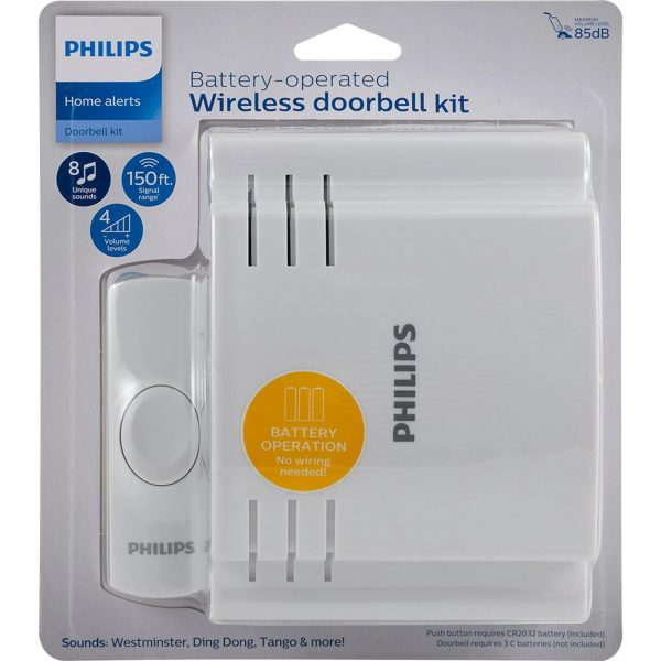 Philips Battery-Operated 8-Melody Doorbell Kit, Fashion