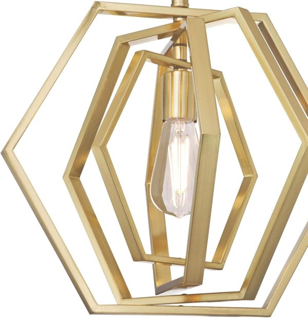 Champagne Finish Holly One-Light Indoor Pendant, 15-Inch Online now