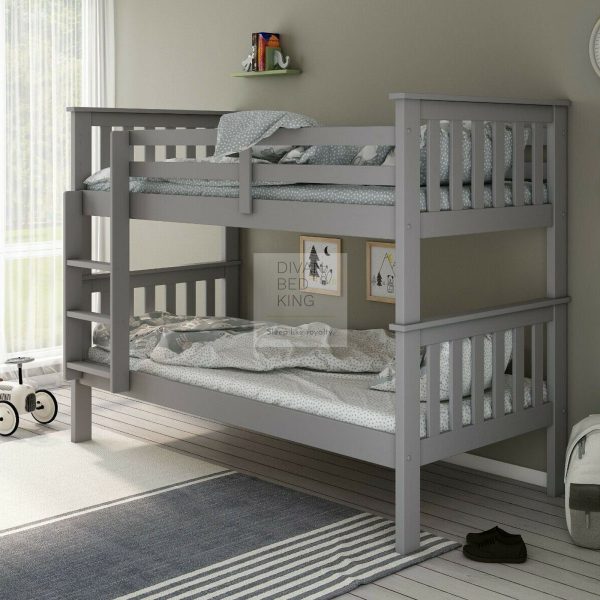 Columbus Detachable Grey Wooden Bunk Bed Online