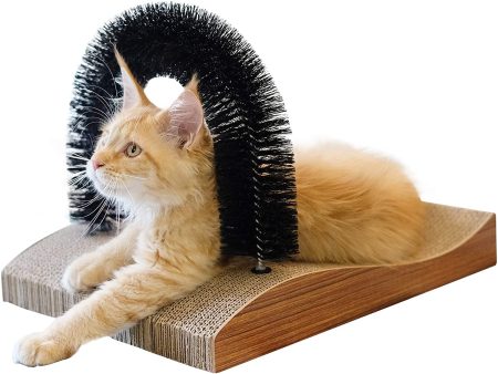 FUKUMARU Pet Fur Grooming Cat Scratching Pads, Cats Self Groomer Massager Scratcher Toy Brush Online Sale