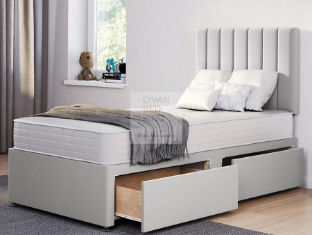 Capri Light Grey Reinforced Divan Bed Set with Panel Headboard For Cheap