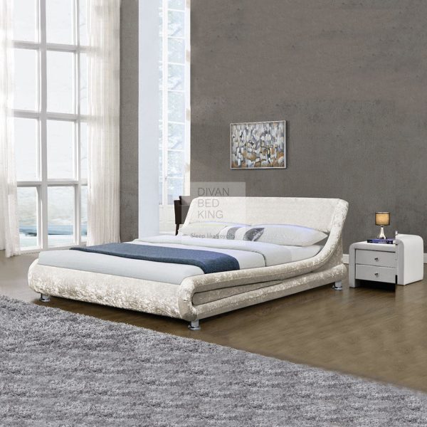 Volo Italian Modern Crushed Velvet Bed Frame For Cheap