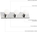 6 Strip Light Contemporary Dimmable, Polished Chrome For Sale