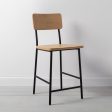 Wood & Steel bar Stool -Natural Black Discount