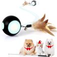 Blinkbrione Cat Toys Busy Ball, Automatic Moving Exercise Ball for Indoor Cats Kitten, Rechargable Interactive Feather cat Toy with Bell & LED Light for Your pet Birthday Gift Supply