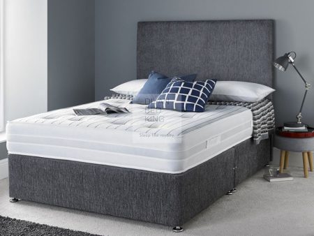 Frankfurt & Co - Sofia Grey Chenille Divan Fabric Bed and Headboard on Sale