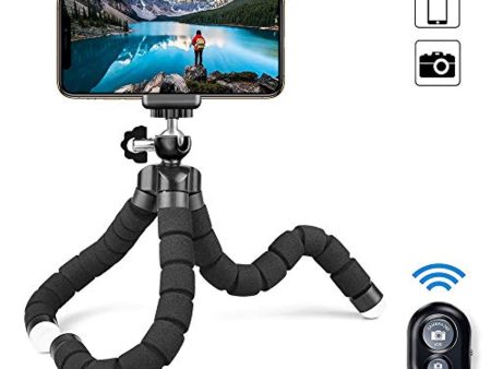 MAEXUS Camera Flexible Tripod, Phone Tripod with Bluetooth Remote and Universal Clip, 360 ° Adjustable Mini Travel Tripod Portable Camera Stand Holder for Android Selfie SLR Sports Camera Sale