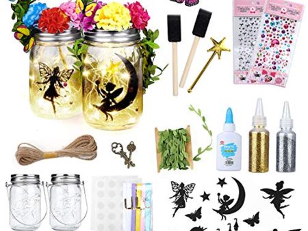 WOMIR Fairy Lantern Craft Kits for Kids, Fairy String Lights Art Crafts, DIY Make Your Own Fairy Lantern Jar Night Light Kit, Best Birthday Gift for Girls Ages 4-12(Fairy Lantern 2 Pack) Online now