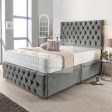 Sinclair Divan Bed Set with Tall Button Headboard and Footboard Discount