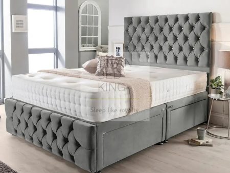 Sinclair Divan Bed Set with Tall Button Headboard and Footboard Discount