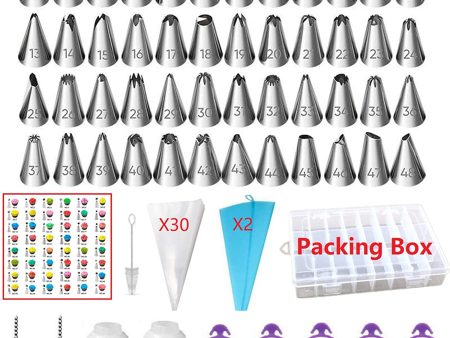 ANSLYQA 125 Pcs Icing Piping Tips and Bags Set with 48 Numbered Small Tips,5 Large Tips,1 Grass Tip,1 Cream Long Tip,50 Pastry Bags,3 Couplers,3 Scrapers,6 Bag Ties,1 Cake Pen for Cake Decorating Online