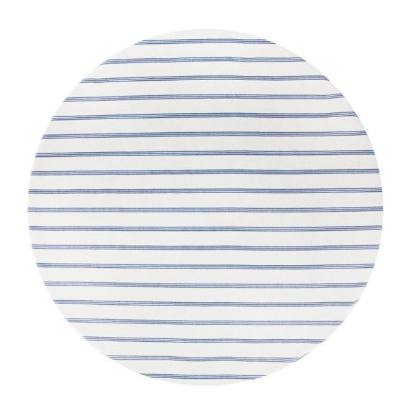 70  Cotton Striped Round Tablecloth Blue Supply