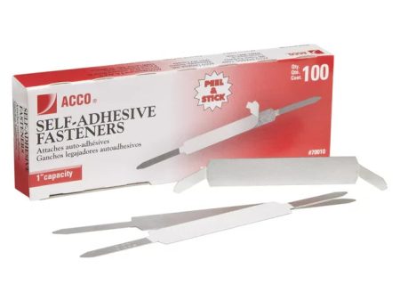 ACCO Economy Self-Adhesive Fastener, 1  Capacity, 100 Ct Sale