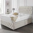 Regency Cream Divan Bed Set with Tall Button Headboard and Footboard Options Discount