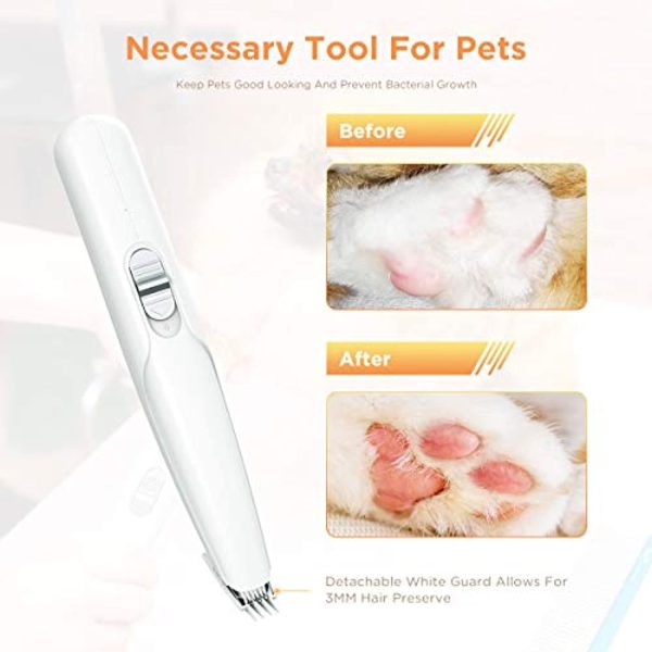 ABTOR Dog Clippers 2020 Upgraded Pet Grooming Kit USB Rechargeable Low Noise 2-Speed Cats Dogs Hair Trimmer for All Pets Small Area Cutting, Paw, Face, Ears, Tail Discount