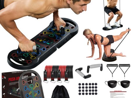 Hotwave 20 in 1 Push Up Board with Resistance Bands, Push Up Bar Fitness,Pushups Handle For Floor.Portable Home Gym Workout Equipment for Men and Women,Patent Pending Hot on Sale