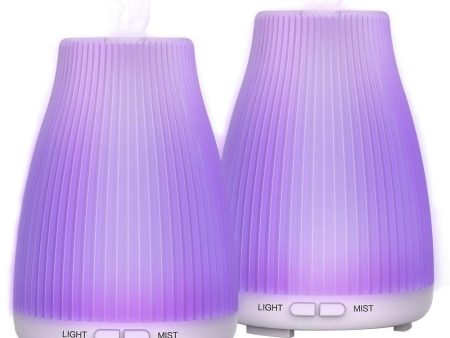 ZOOKKI Essential Oil Diffuser, 2-Pack Aroma Diffuser Cool Mist Humidifier with 8 Color LED Lights Changing, Adjustable Mist Mode and Waterless Auto Shut-off for Home Office Baby For Discount