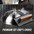 Wanbasion Griddle Accessories Kit - 12 Inch Heavy Duty Round Basting Cover Cheese Melting Dome with Cast Iron Burger Bacon Press Sale