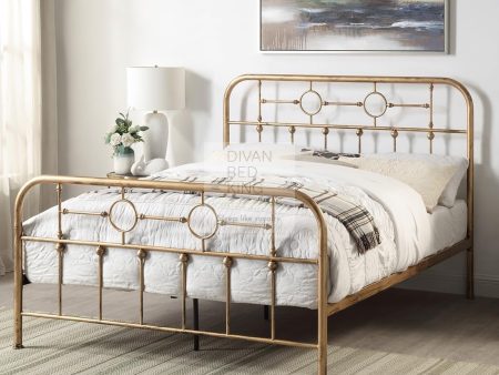 Bautista Antique Brass Style Metal Bed Frame For Discount