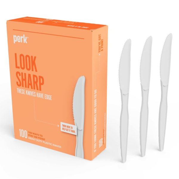 Perk Plastic Knife, 100 Case Supply